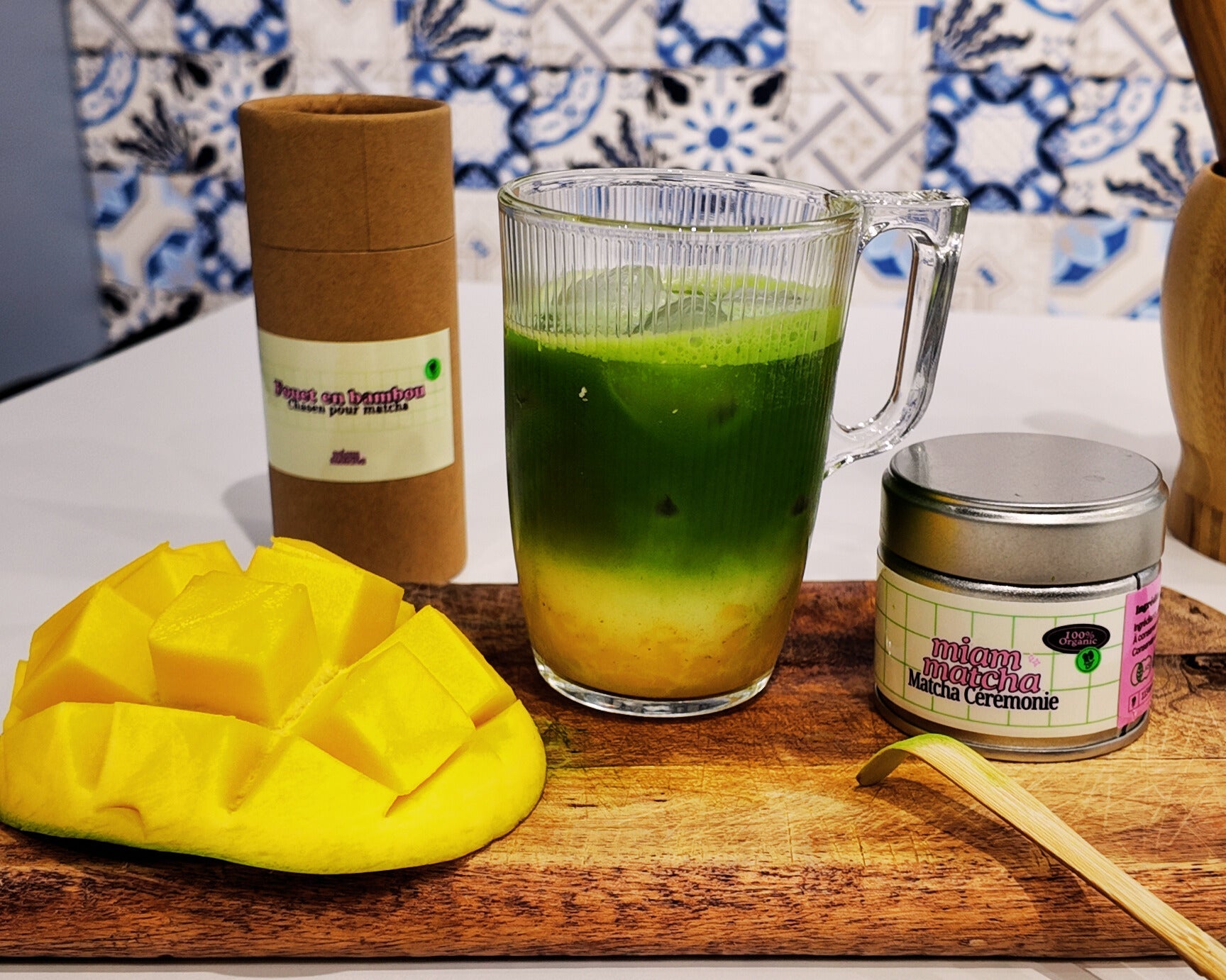 Recette matcha latte mangue : la boisson fraîche et fruitée au matcha Image